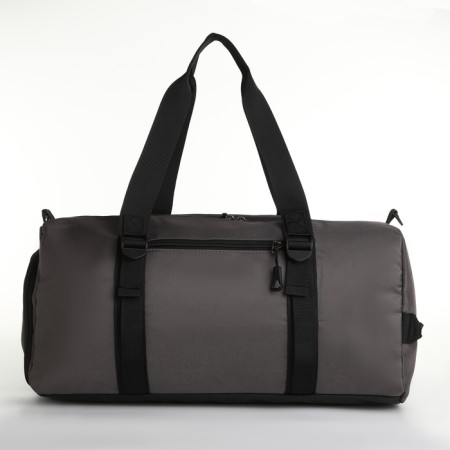 Sports bag with lightning, 2 pockets, long belt, gray color-1