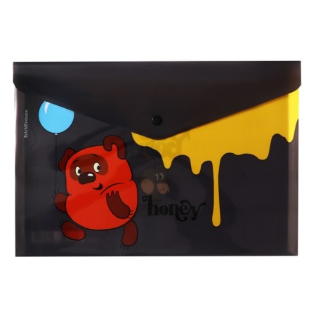A4 button folder-convert, 160 μm, Erichkrause "Winnie-Puh", translucent, glossy, mix-4