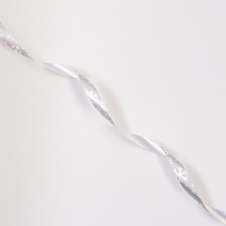 Plastic tape "Snowflakes", 1.2cm x 45m, silver-2
