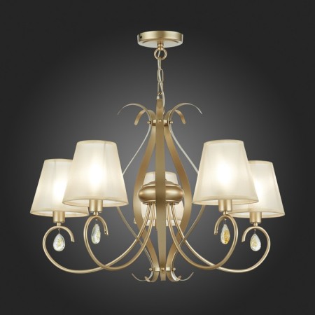 Suspended EVOLUCE lamp. Sle111403-05. Foggia. 5x40 watts, E14, 68x68x57 cm, Shampan-2