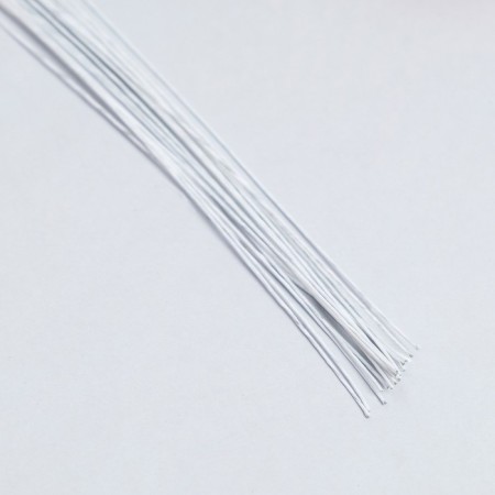 Floristic wire in a white paper braid, length 36 cm, 0.37 mm, set 20 pcs-1