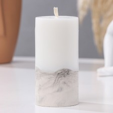 Candle with concrete, 5x10 cm, black and white