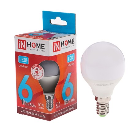 LED lamp In Home, E14, 6 W, 570 lm, 4000 K, daytime white