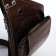 Male sling bag made of artificial leather, dark brown color