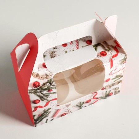 Happy cupcake box, 16 x 10 x 8 cm, New Year-2