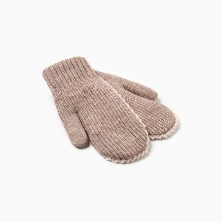 Women's mittens minku, brown color, 22 cm