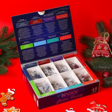New Year. Tea collection Svay. Golden Variety, Assorted, 48 pyramids-1