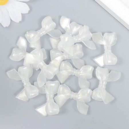 Decor for creativity Plastic "Bow White" shines in the dark 0.8x2.4x3.4 cm-2