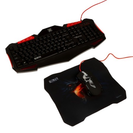 Game set of Qumo Ax Strike 3 in 1, keyboard+mouse+carpet wired, 2400 dpi-1