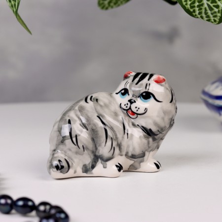 Сувенир "Кот", цветной, гжель-4