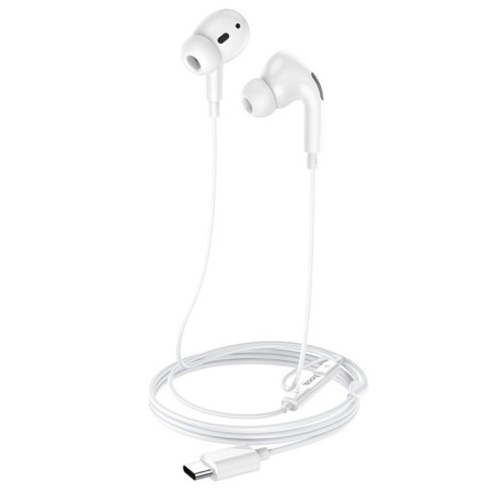 Hoco M1 Pro headphones, wired, vacuum, microphone, Type-C, 1.2 m, white-2