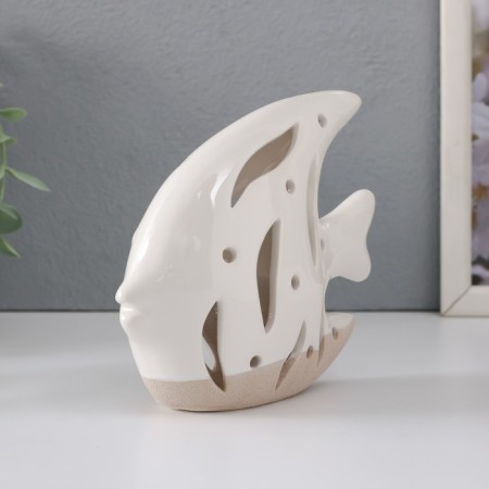 Souvenir Ceramics "Fish Scalaria" Sand-white 13x5x11.8 cm-1