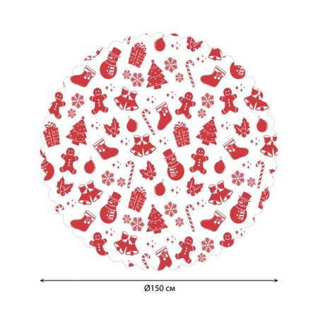 The tablecloth “New Year's attributes”, round, Saten, d = 150 cm-1