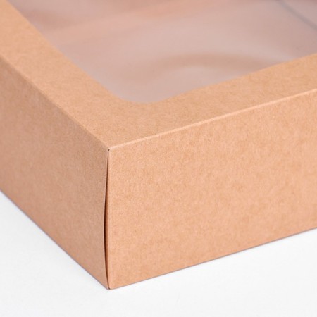 The box is folding, the lid is, with a window, craft, 25 x 25 x 7.5 cm,-2