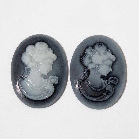 Kaboshon "Camea" oval (set 2 pcs.) 40 × 30 mm, color gray color