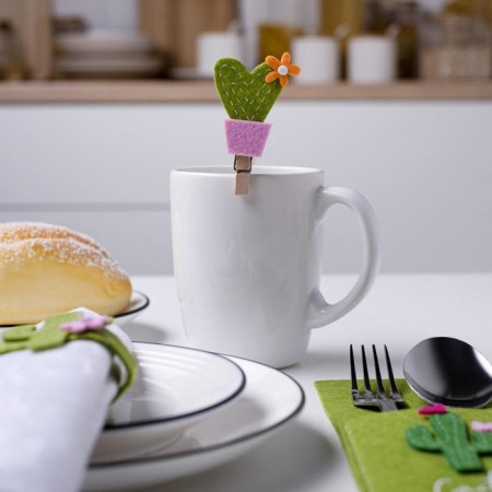Set of decorative clothespins "Cacti" 6 pcs, felt/tree-1