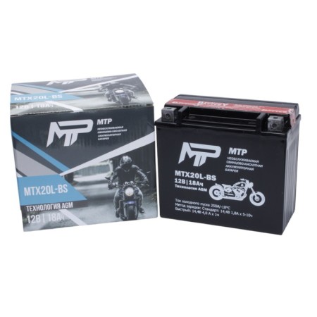 Battery MTP MTX20L-BS, 12V, AGM, Reverse, 250 A, 175 x 87 x 155 mm-1