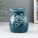 Aroma lamp ceramics "Field flower" white-blue 7.5x7.5x9.3 cm