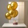 Set of candle in a cake + 5 balls, number 6, gold