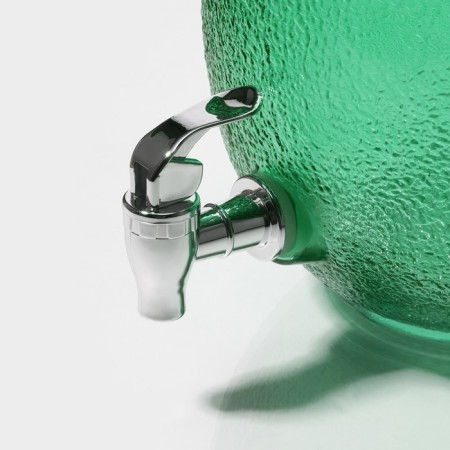 Dispenter for drinks Glass "Fresh", 4 l, 21 × 16 × 24 cm, green color-3