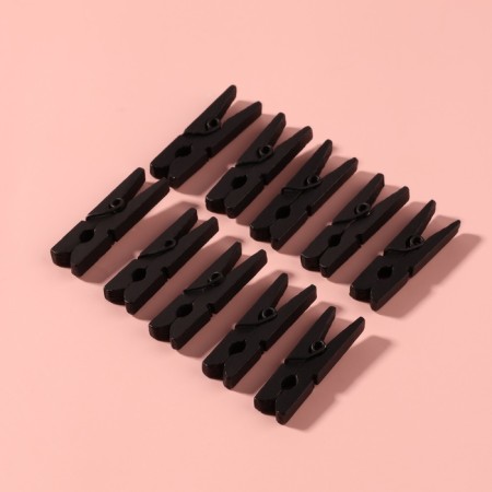 Brongs for sewing, 3 × 0.9 × 0.3 cm, 10 pcs, black color-1
