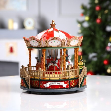 LED figure "Carousel" 23 × 23 × 23 cm, polystone, AAX3 batteries (not complete), USB, glow of multi-1