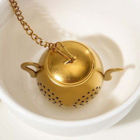 Goldie tea, kettle, gold color-2