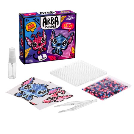 Aquamosaic "Stich with a girlfriend", more than 800 balls, 2 figures-1