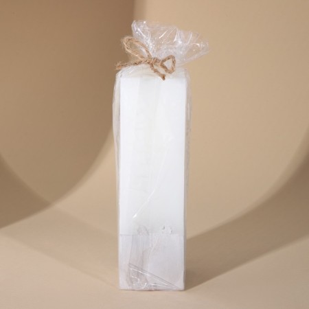 Interior candle white with concrete, 5 x 5 x17 cm-1