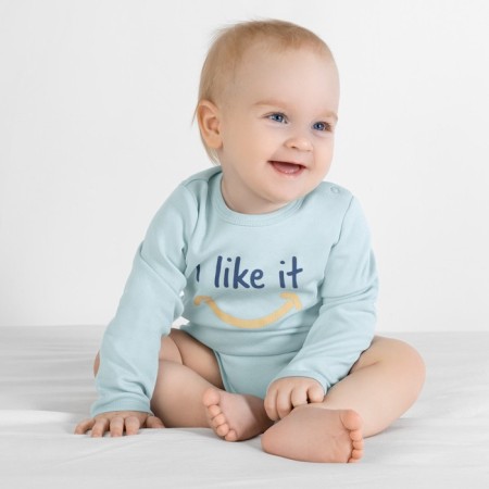 Body baby with a long sleeve "pea", height 80 cm, blue color