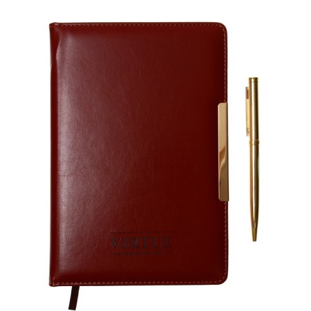 The diary is low, the PVC, A5 cover, 140 sheets in a cage, with a handle, in a gift box, mix-9