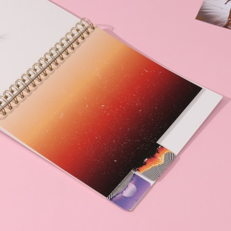 Photo album on spirals 20 sheets "Retrofuturism" volumetric element + 4 tabs 24x24 cm-5