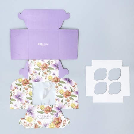 Capcake box, confectionery packaging, 4 cells “The most lovely”, 16 x 16 x 10 cm-5