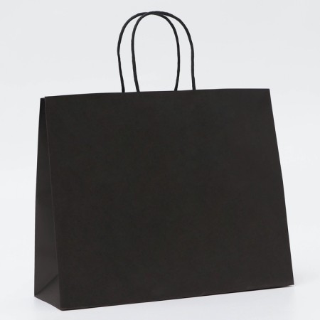 Craft package black, round handle, 31.5 x 25 x 11.5 cm, 120 g