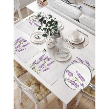 Set of napkins for setting the table "lavender at the fence", rectangular, size 32x46 cm, 4 pcs-1