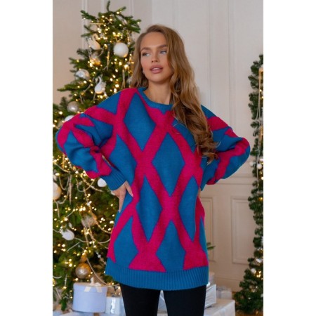 Female jumper, size 42-48, blue color, red-4