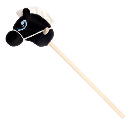 Soft toy "horse-horseman", on a stick, mix, black color-14