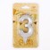 Candle in the Cake "Gran", number "3", silver metallic, 6.5 cm
