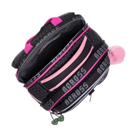 School backpack by Ergon. Spray Across 178 35*26*14 Virgo + Pen, Burner Cher/Rose 24-178-6-12