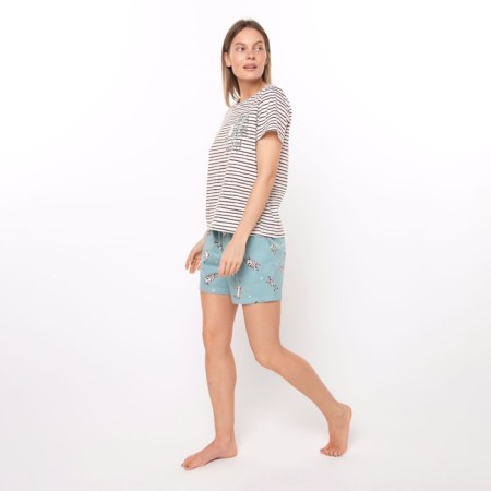 Female home set (T -shirt/shorts), brown color, size 44-3