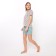 Female home set (T -shirt/shorts), brown color, size 44