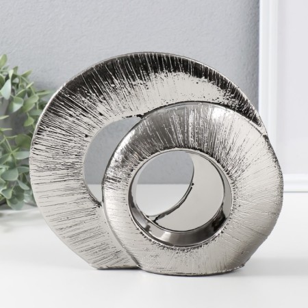 Souvenir Ceramics "Abstraction. Two rings" silver 23.5x7x21 cm