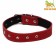 Leather collar on synthetic winterizer, dimensionless, 71 x 3.5 cm, Osh 29-62 cm, red