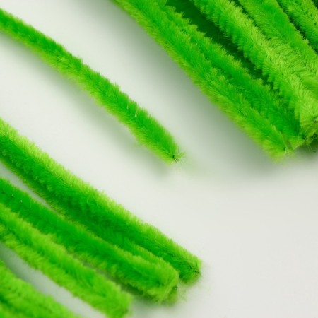 Wire with pile for crafts and decoration, set of 50 pcs., Green color-1