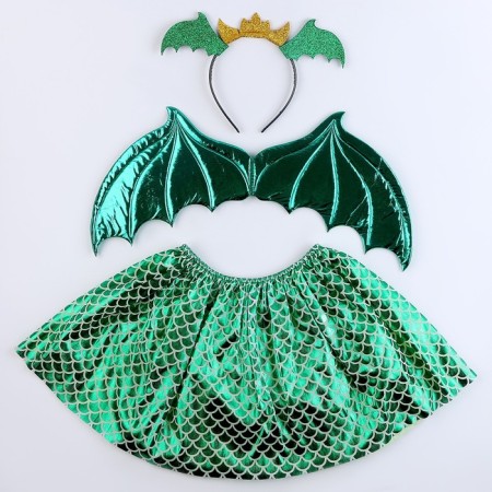 Carnival set "Winter Dragon", green color: wings, skirt and rim-8