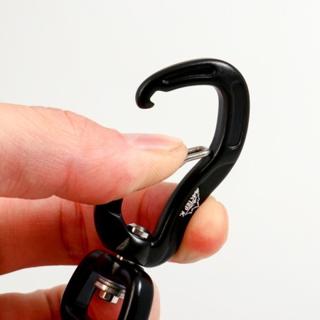 Carabiner with a latch and a swivel, 7x3 cm, 700 kg, black-4