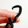 Carabiner with a latch and a swivel, 7x3 cm, 700 kg, black