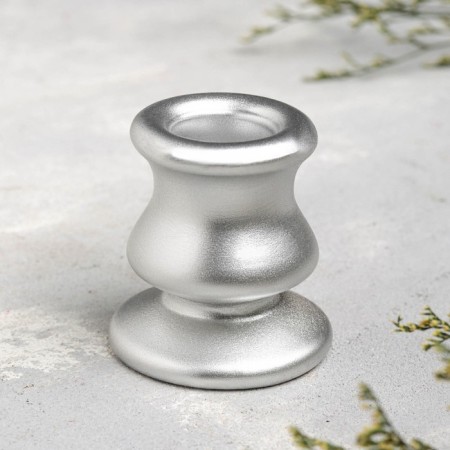 Classic candlestick, 6x5.5 cm, silver-1