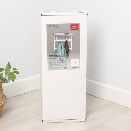 A hanger with a shelf of the 2-tier “Toronto 22”, 67 × 27 × 58.5 cm, white color-12