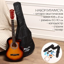 Set of guitarist Music Life ML-60A SB: guitar, case, strings, belt, kapodastr, tuner